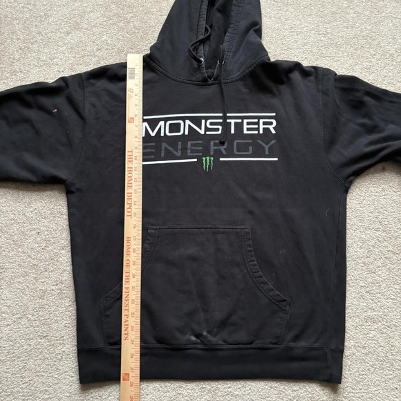 Monster Energy Hoodie Sweatshirt Mens Large Black Pullover Graphic Logo Y2K - Picture 8 of 14